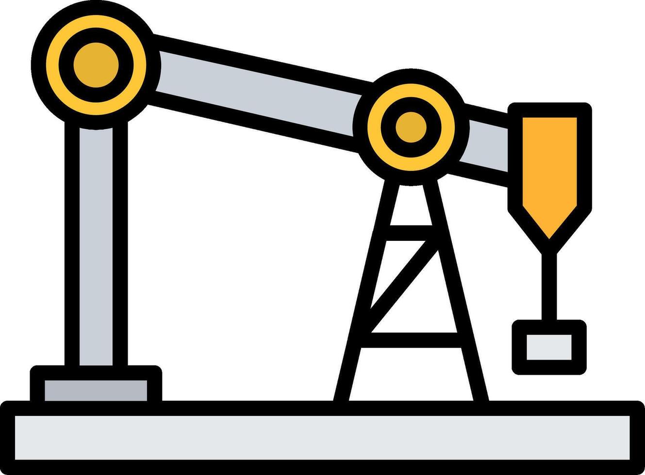 Drilling Rig Line Filled Icon vector