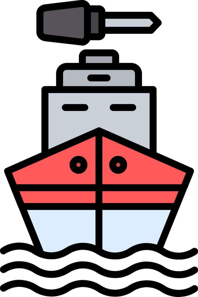 Boat Line Filled Icon vector