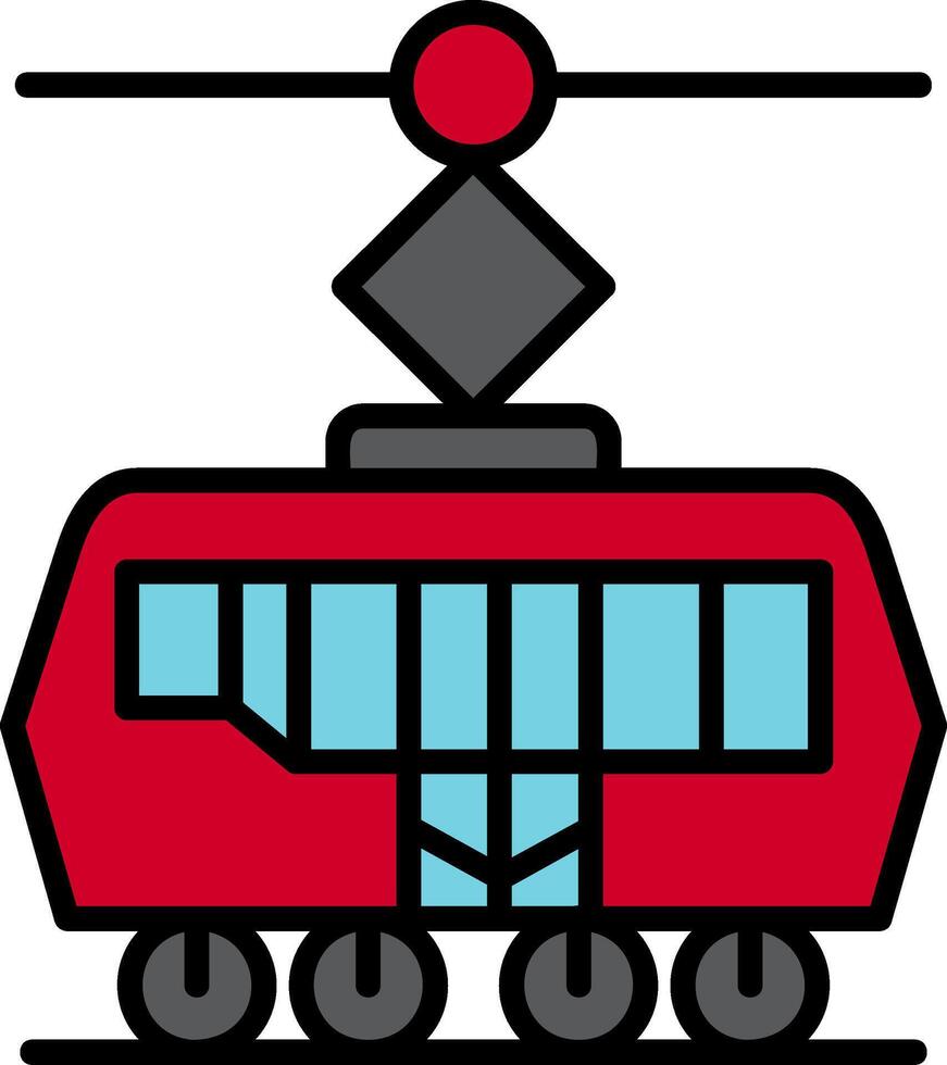 Tram Line Filled Icon vector