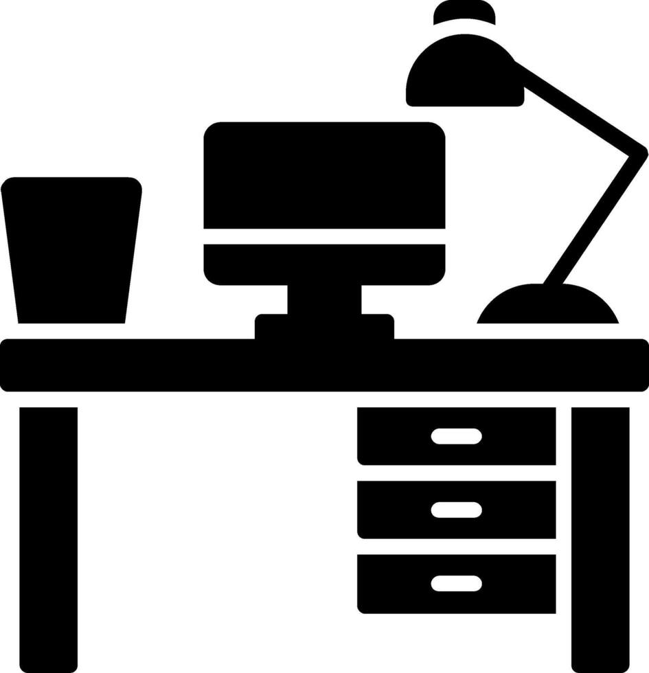 Work Table Glyph Icon vector