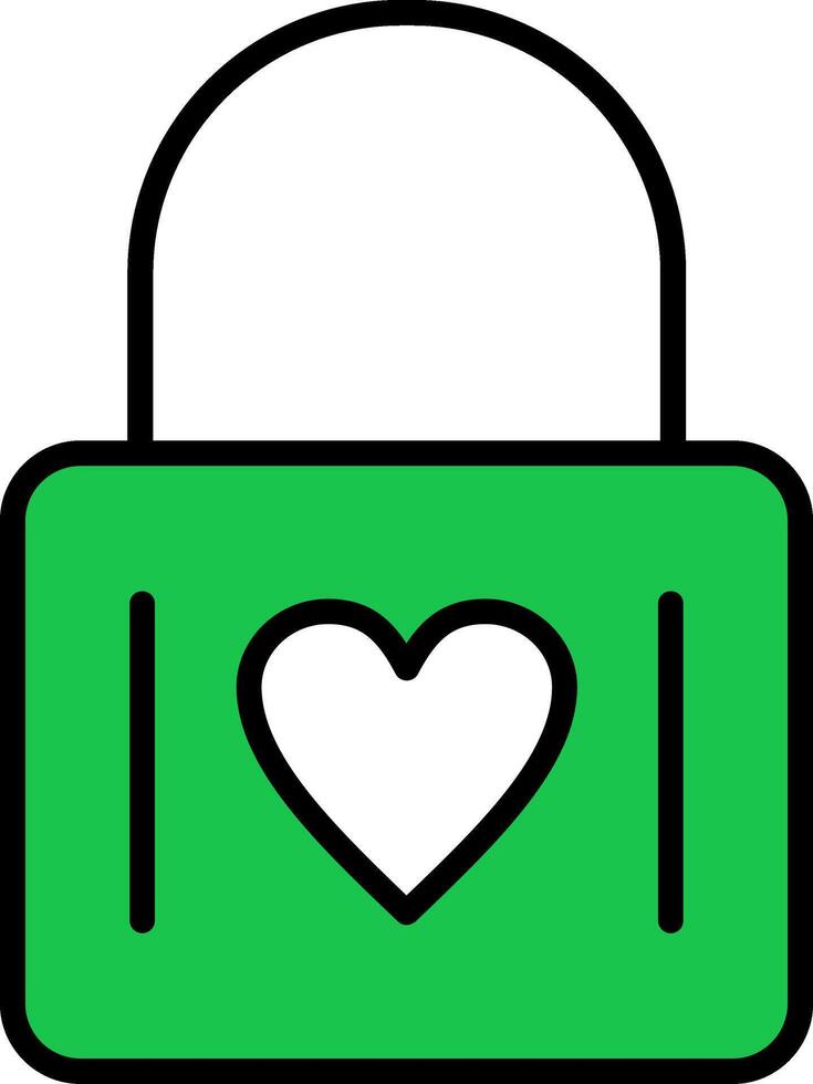 Heart Lock Line Filled Icon vector