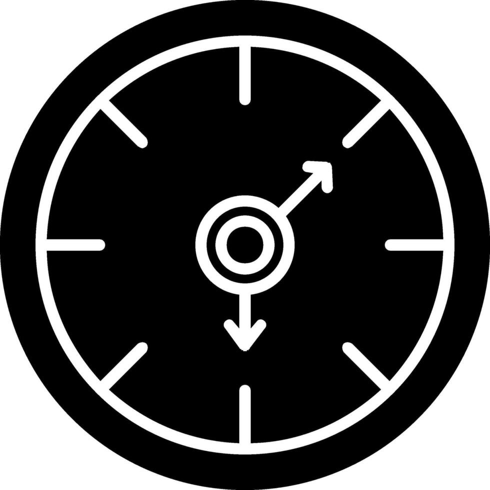 Wall Clock Glyph Icon vector