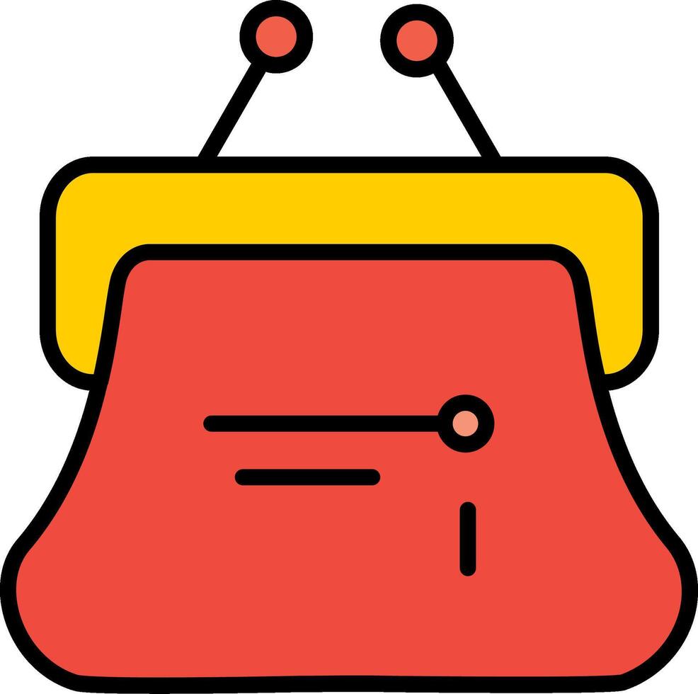 Coin Purse Line Filled Icon vector