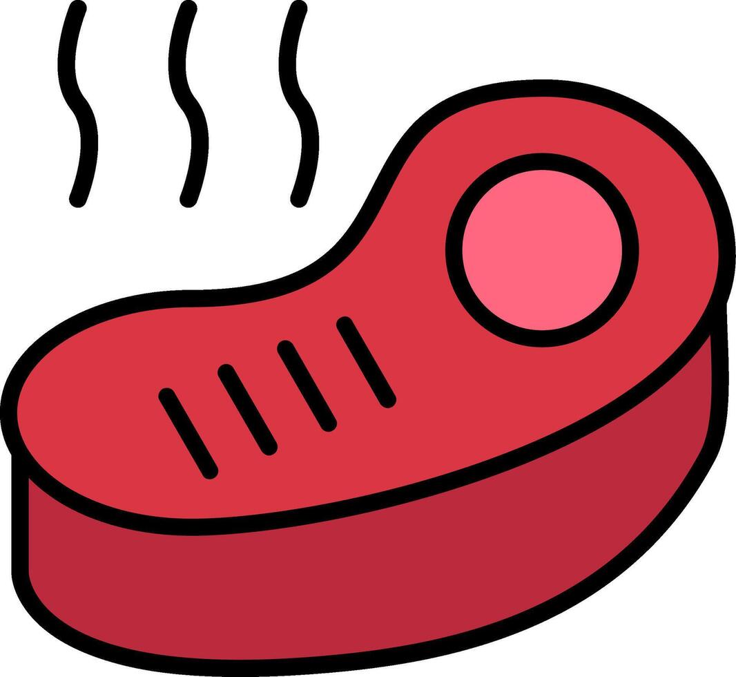 Steak Line Filled Icon vector
