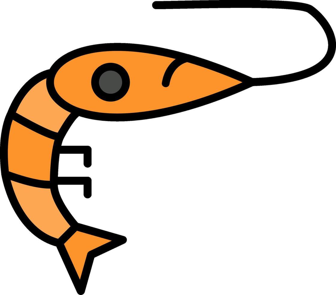 Shrimp Line Filled Icon vector