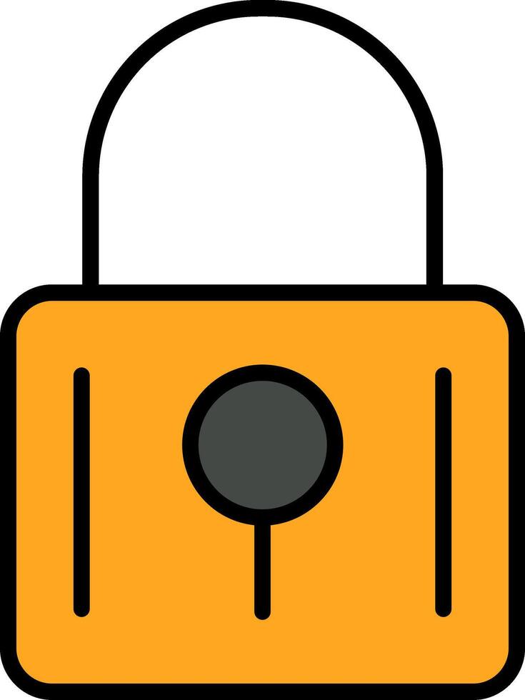 Locked Line Filled Icon vector