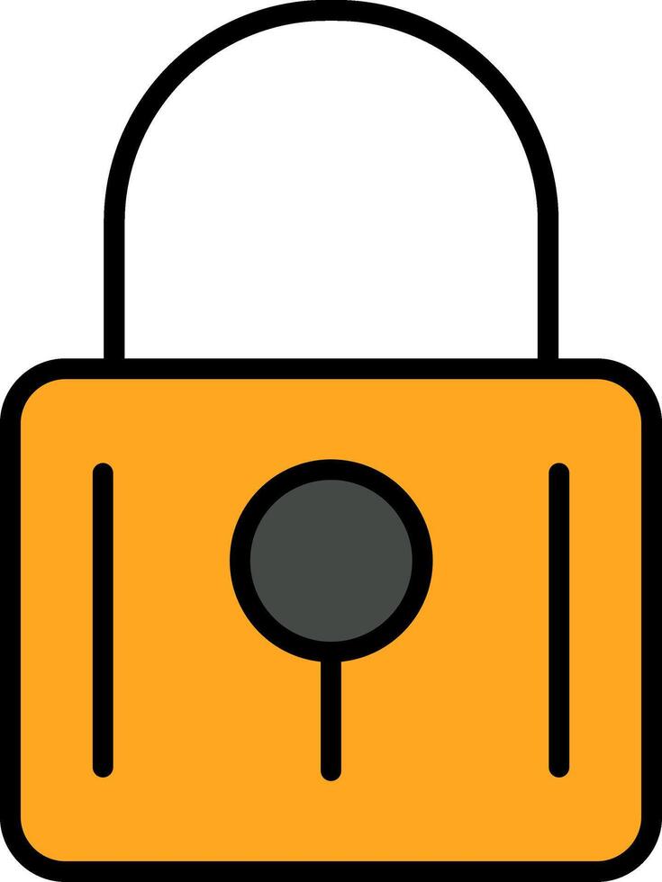 Locked Line Filled Icon vector