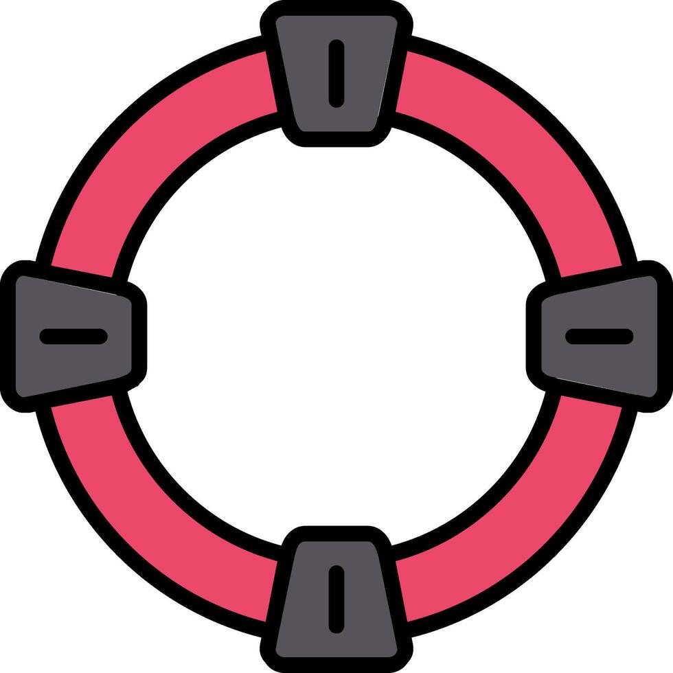 Life Saver Line Filled Icon vector