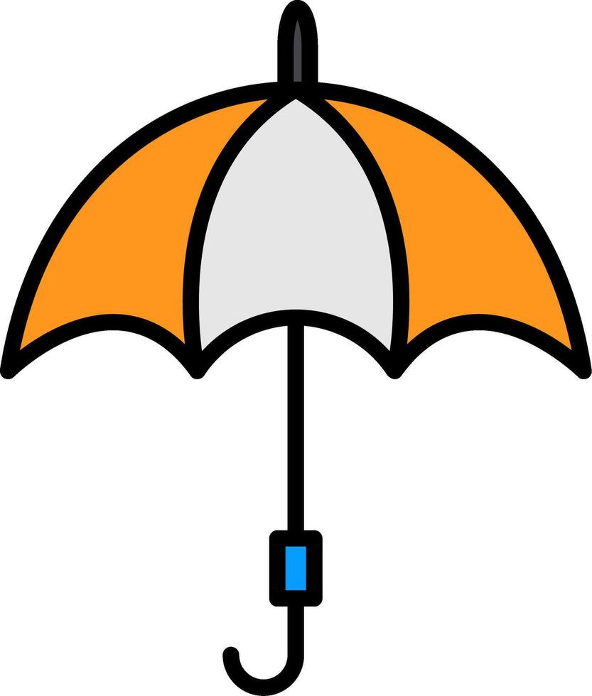 Umbrella Line Filled Icon vector