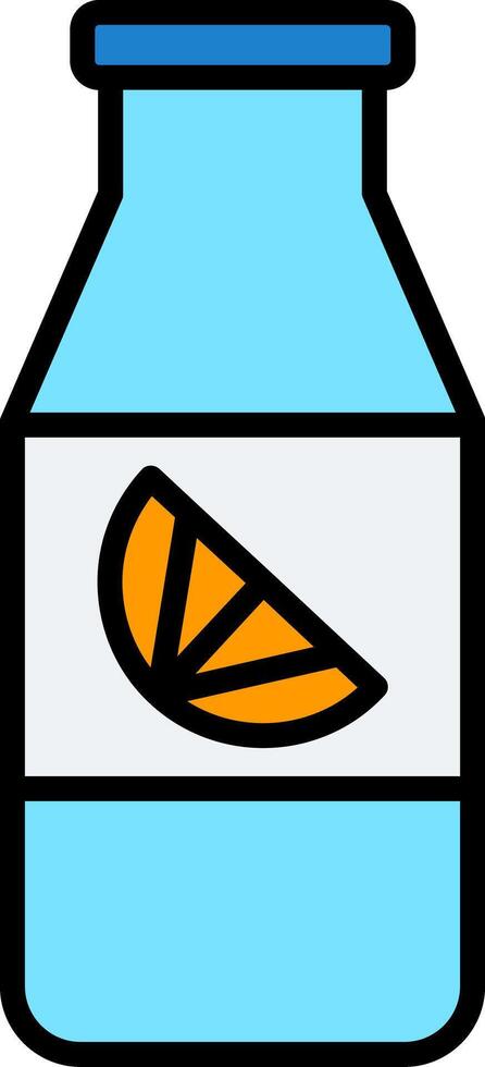 Orange Juice Line Filled Icon vector