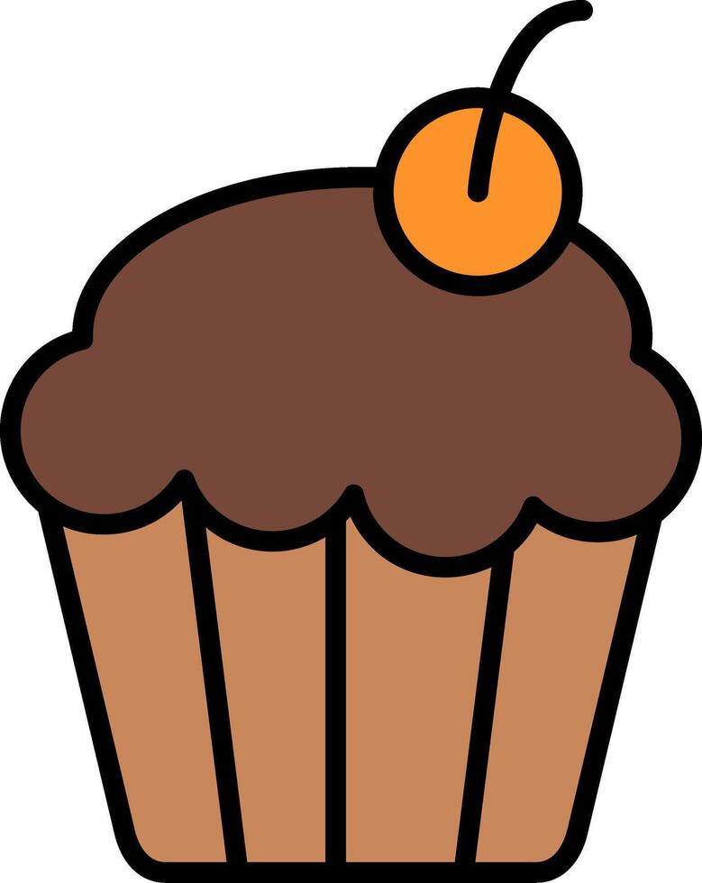 Cupcake Line Filled Icon vector