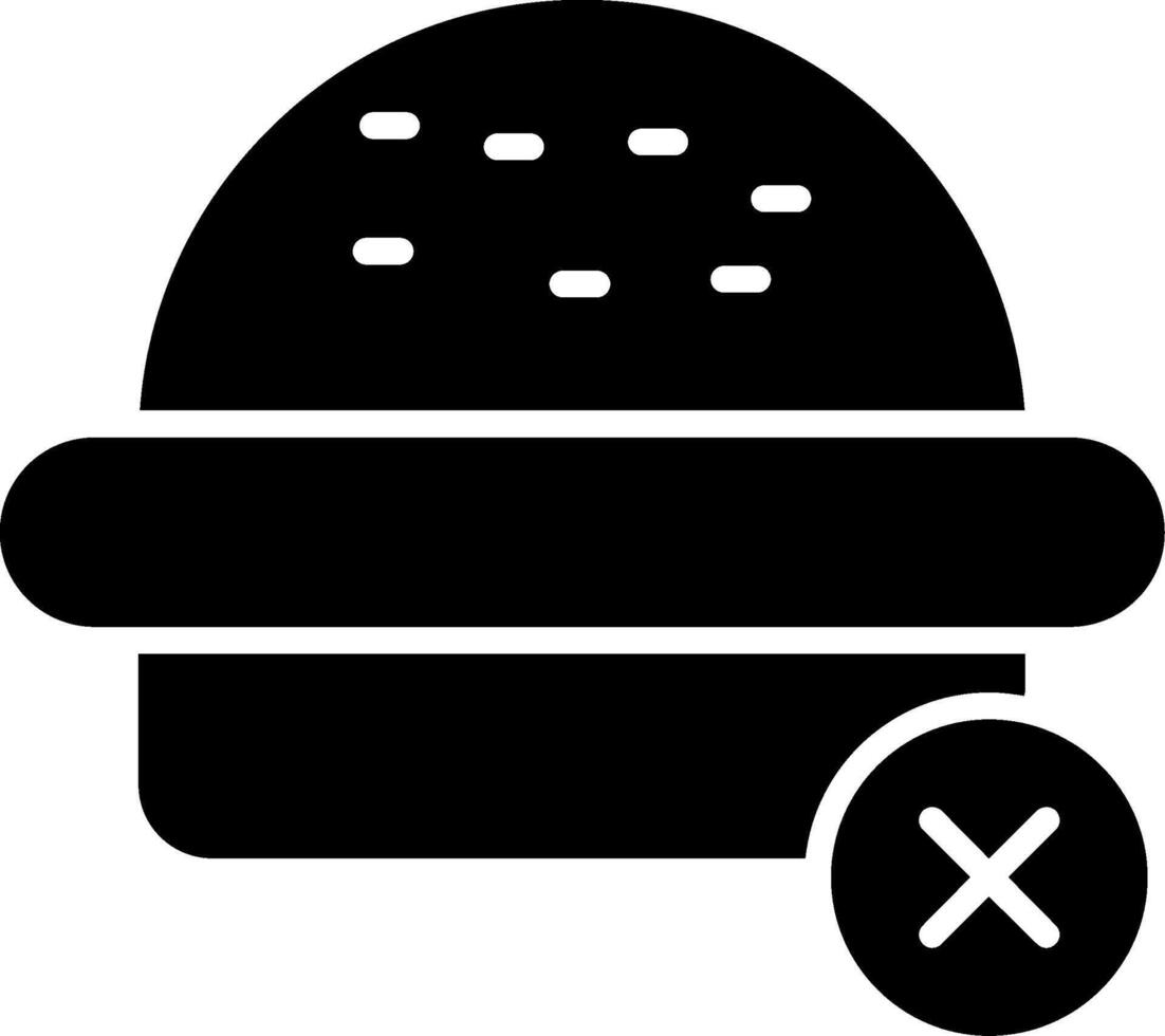 No hamburguesa glifo icono vector