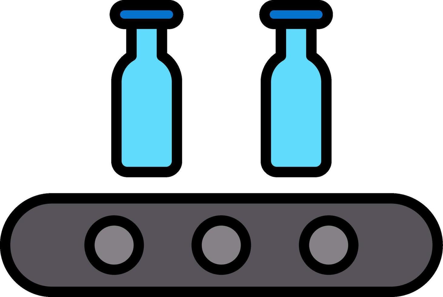 Assembly Line Line Filled Icon vector