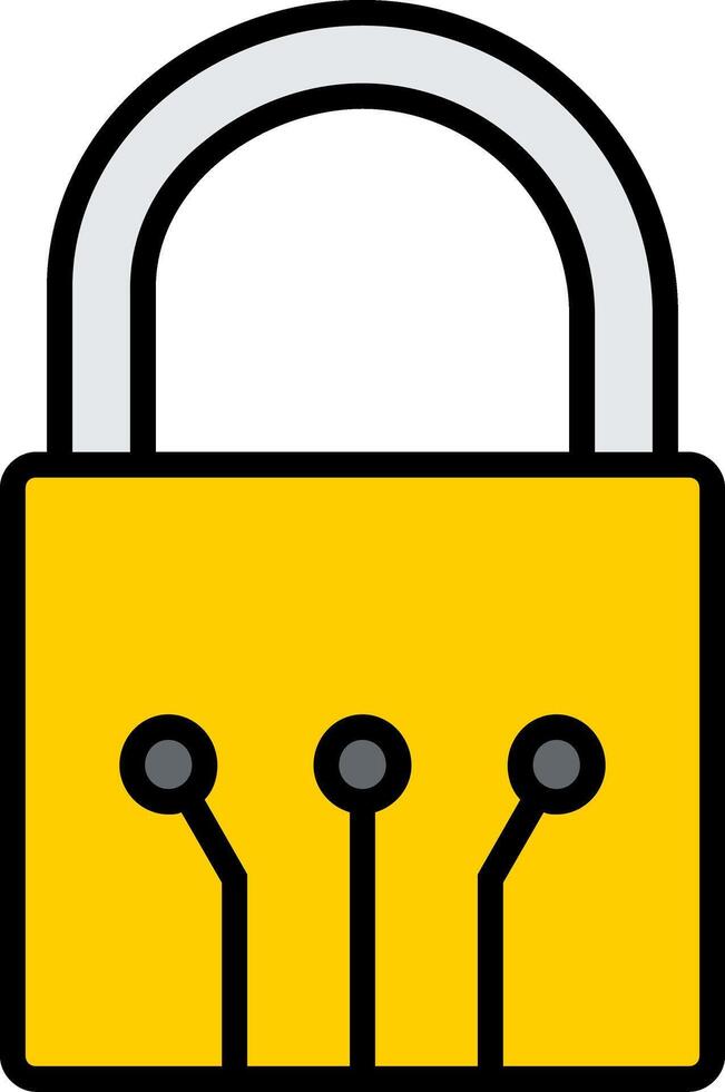 Padlock Line Filled Icon vector