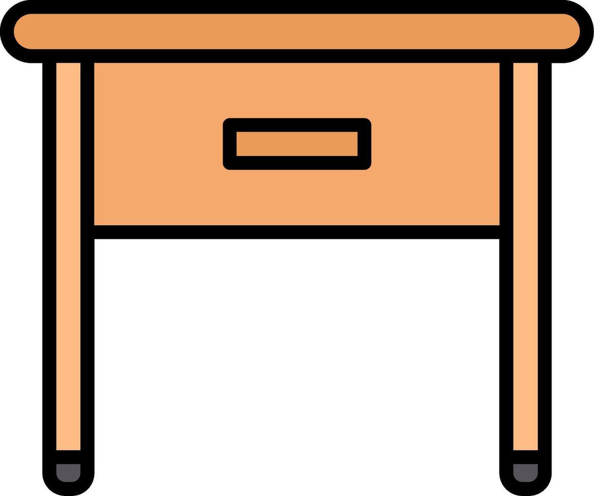 Side Table Line Filled Icon vector