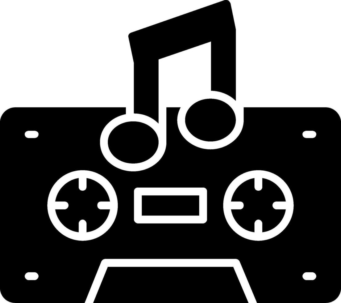 Cassette Glyph Icon vector