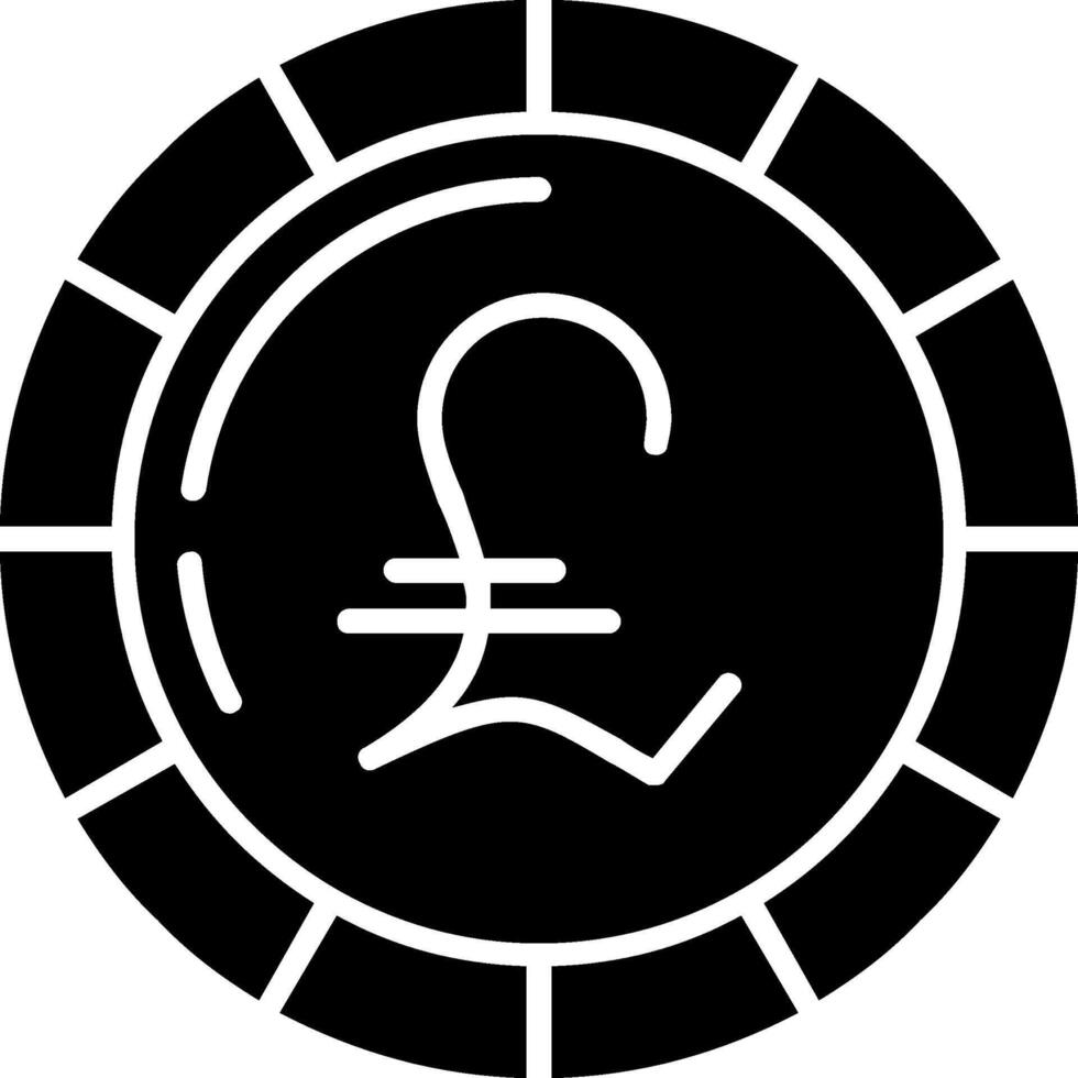 Pound Coin Glyph Icon vector