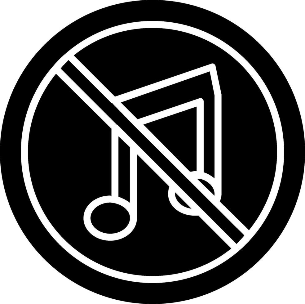 No Music Glyph Icon vector