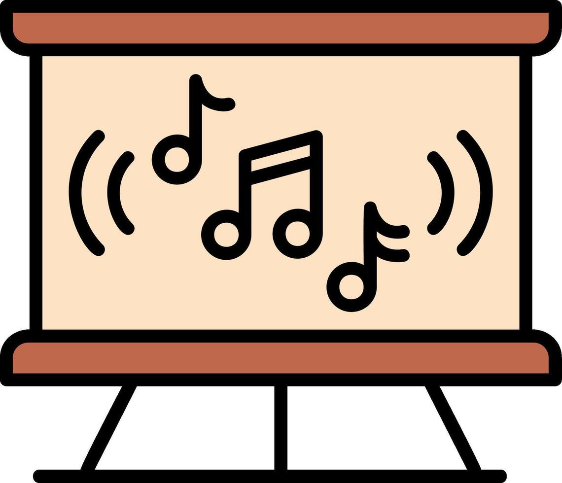 Music Class Line Filled Icon vector