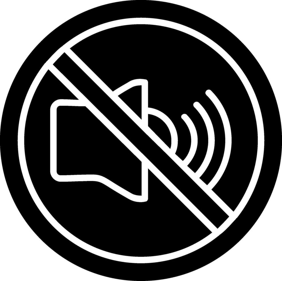 No sonido glifo icono vector