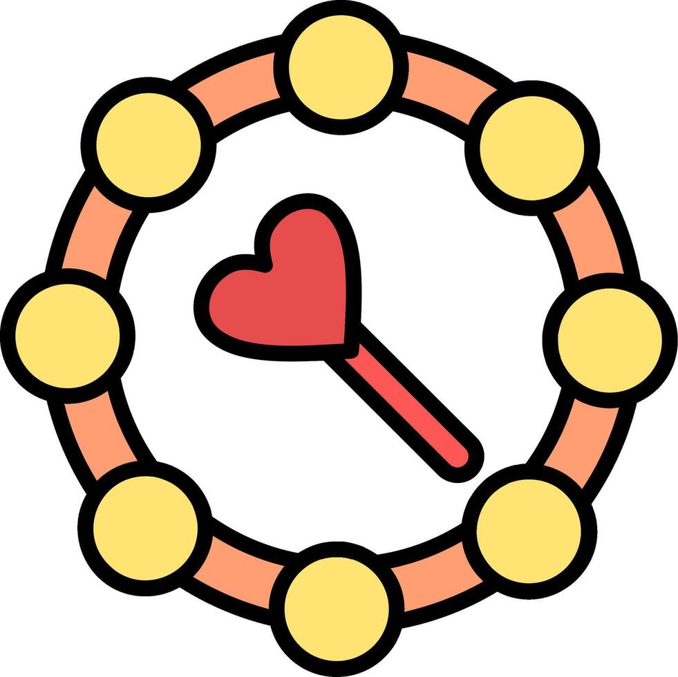 Tambourine Line Filled Icon vector