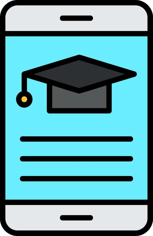Elearning Line Filled Icon vector