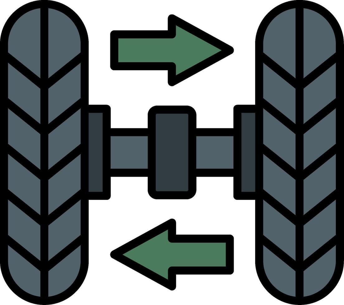 Wheel Alignment Line Filled Icon vector