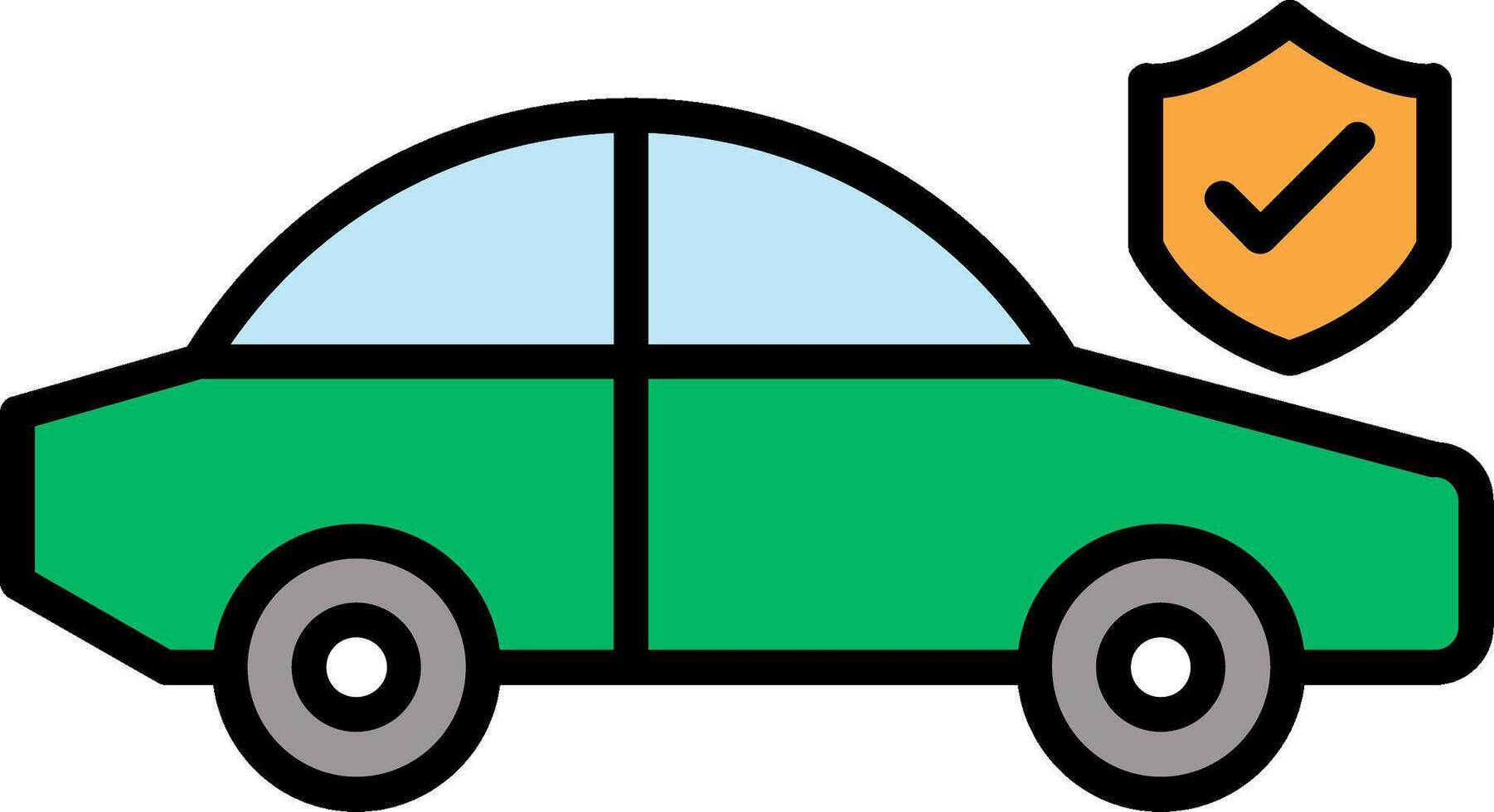 Car Insurance Line Filled Icon vector