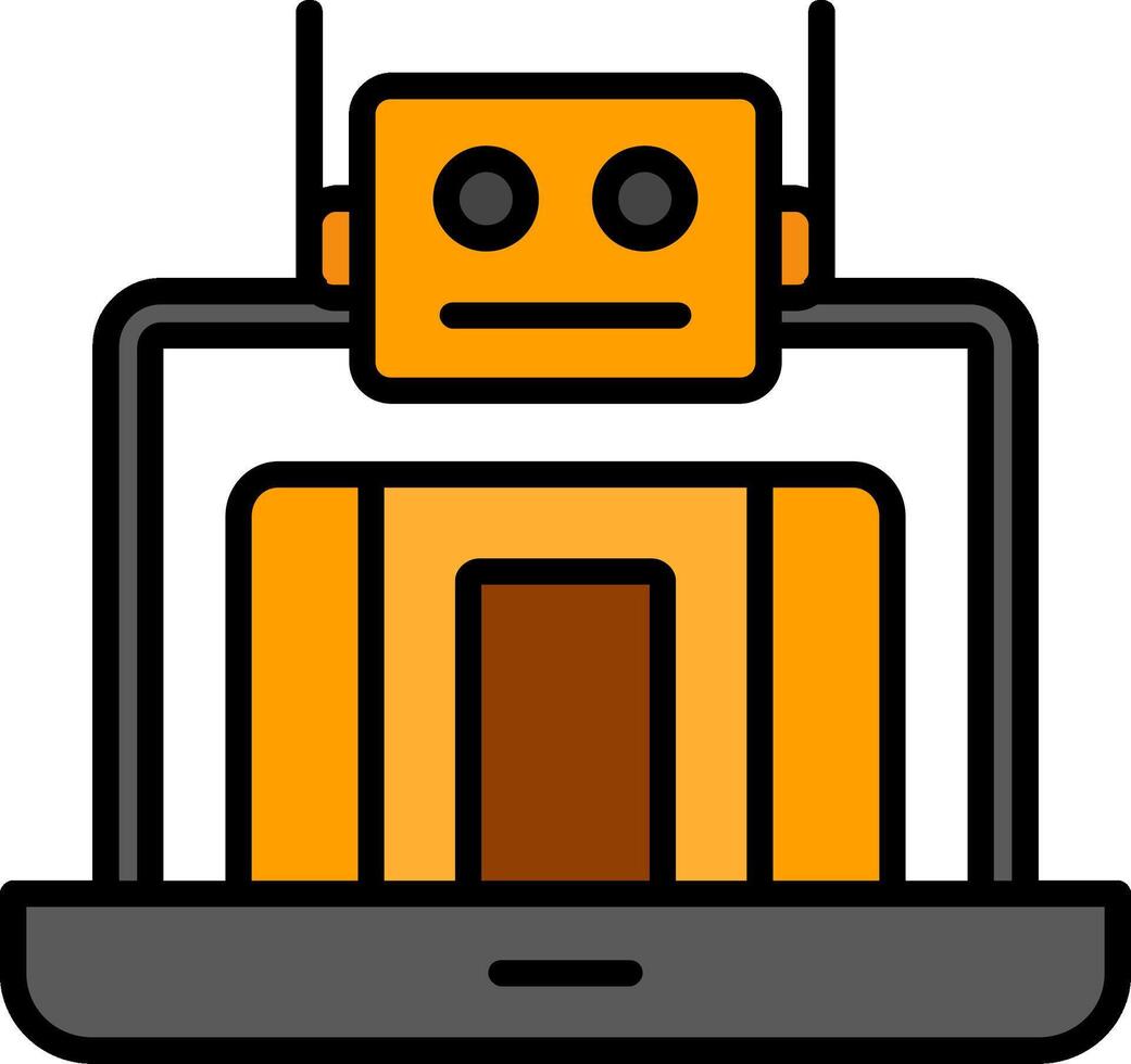 Robot Line Filled Icon vector