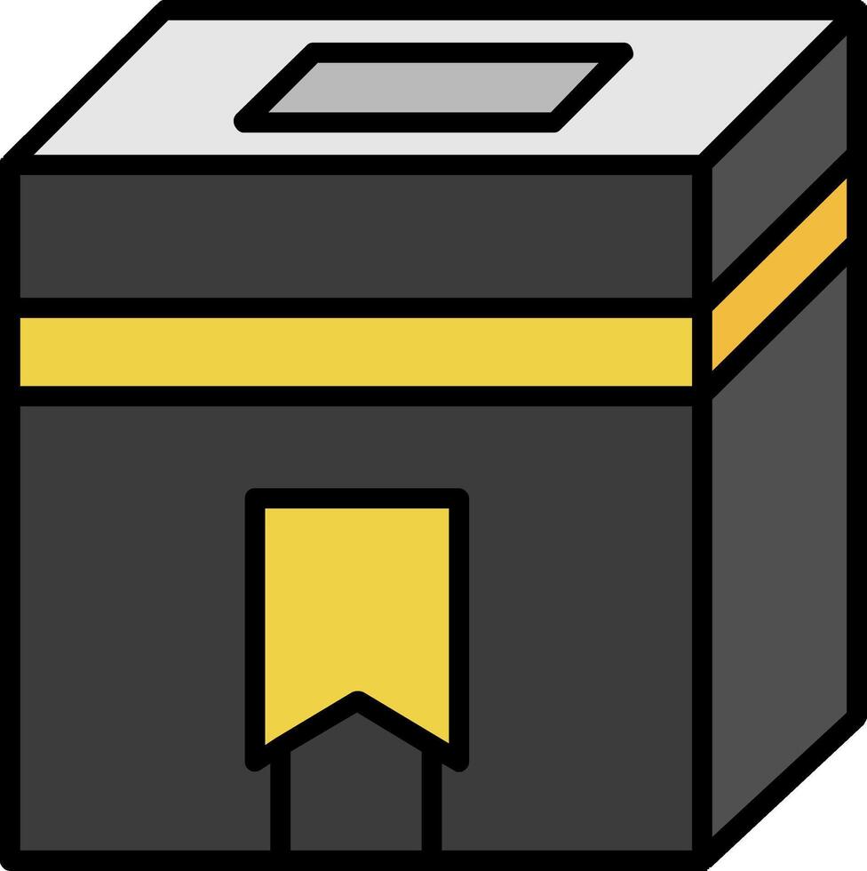 Kaaba Line Filled Icon vector