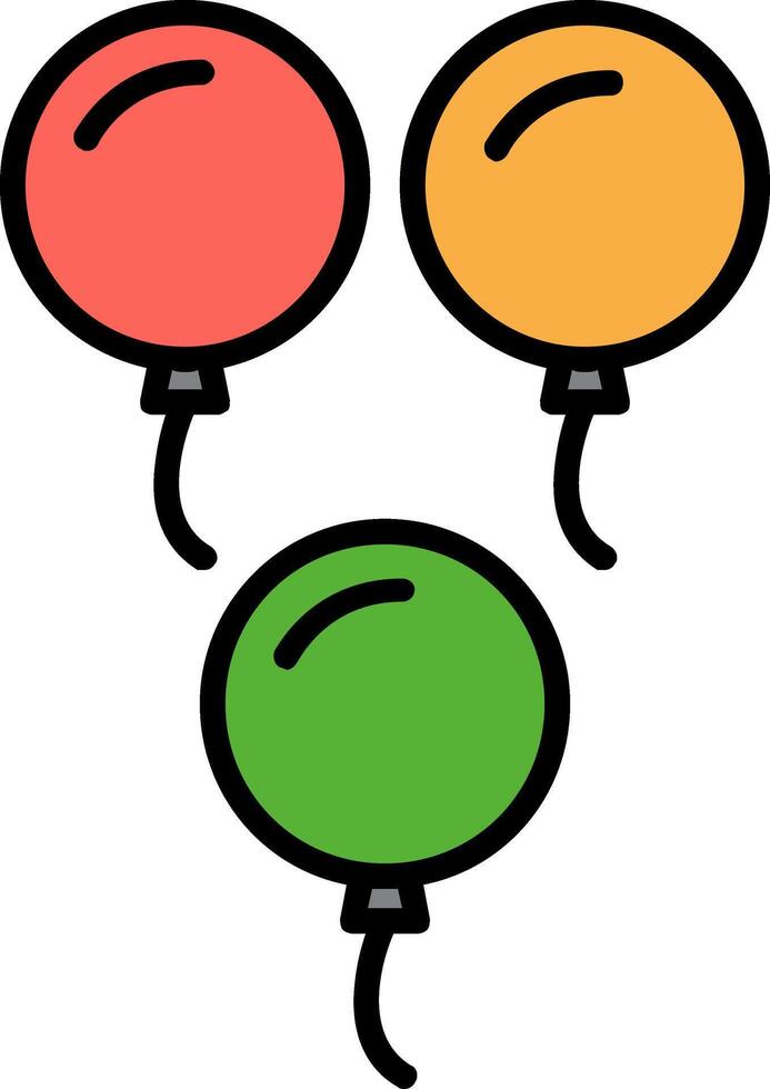 icono lleno de línea de globos vector