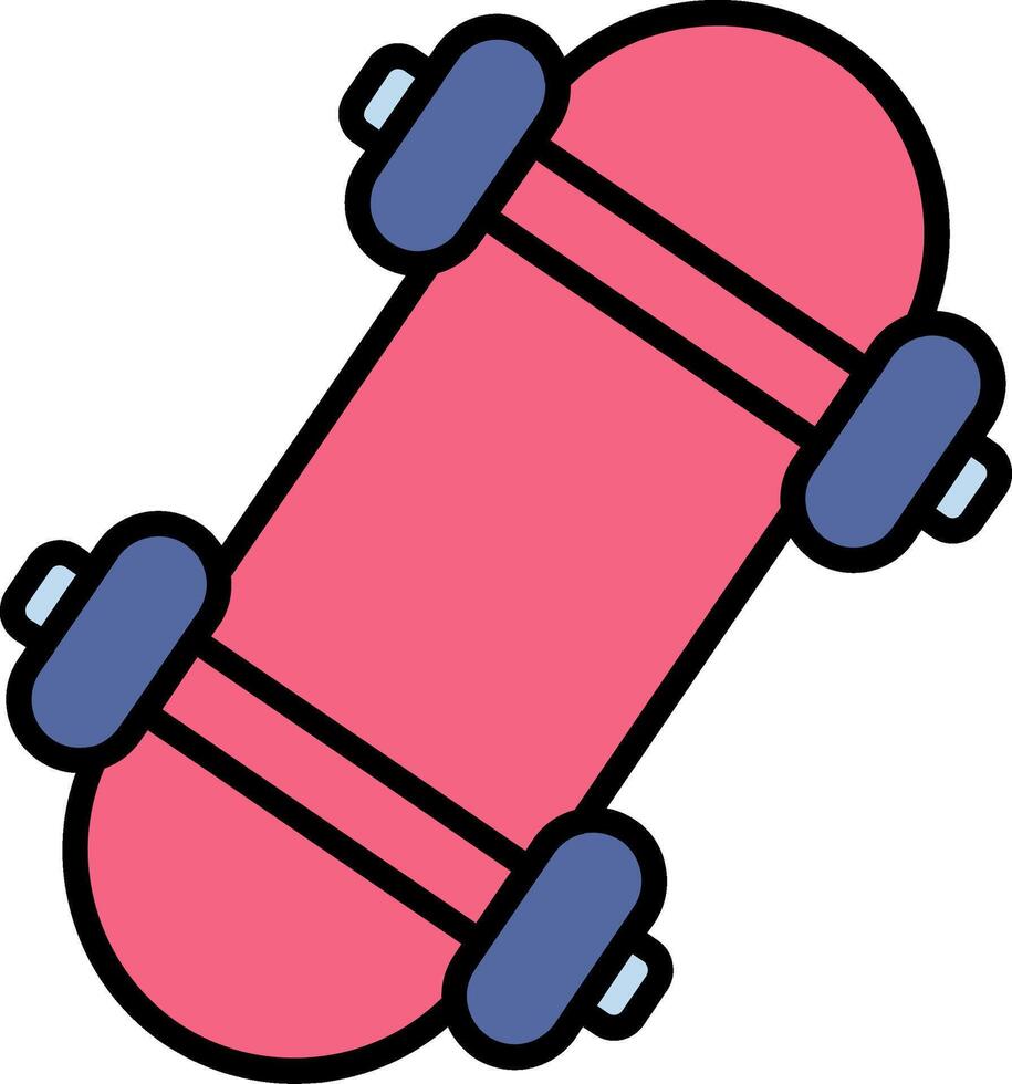 patineta línea lleno icono vector