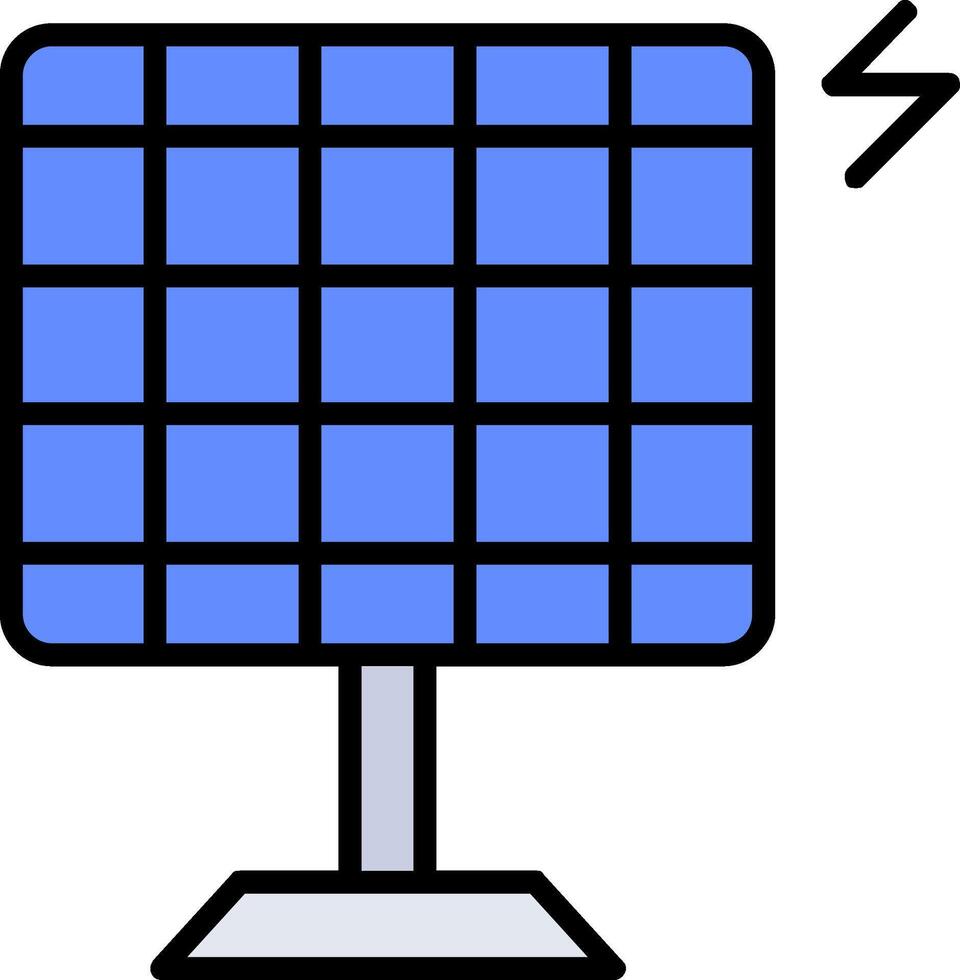 Solar Energy Line Filled Icon vector