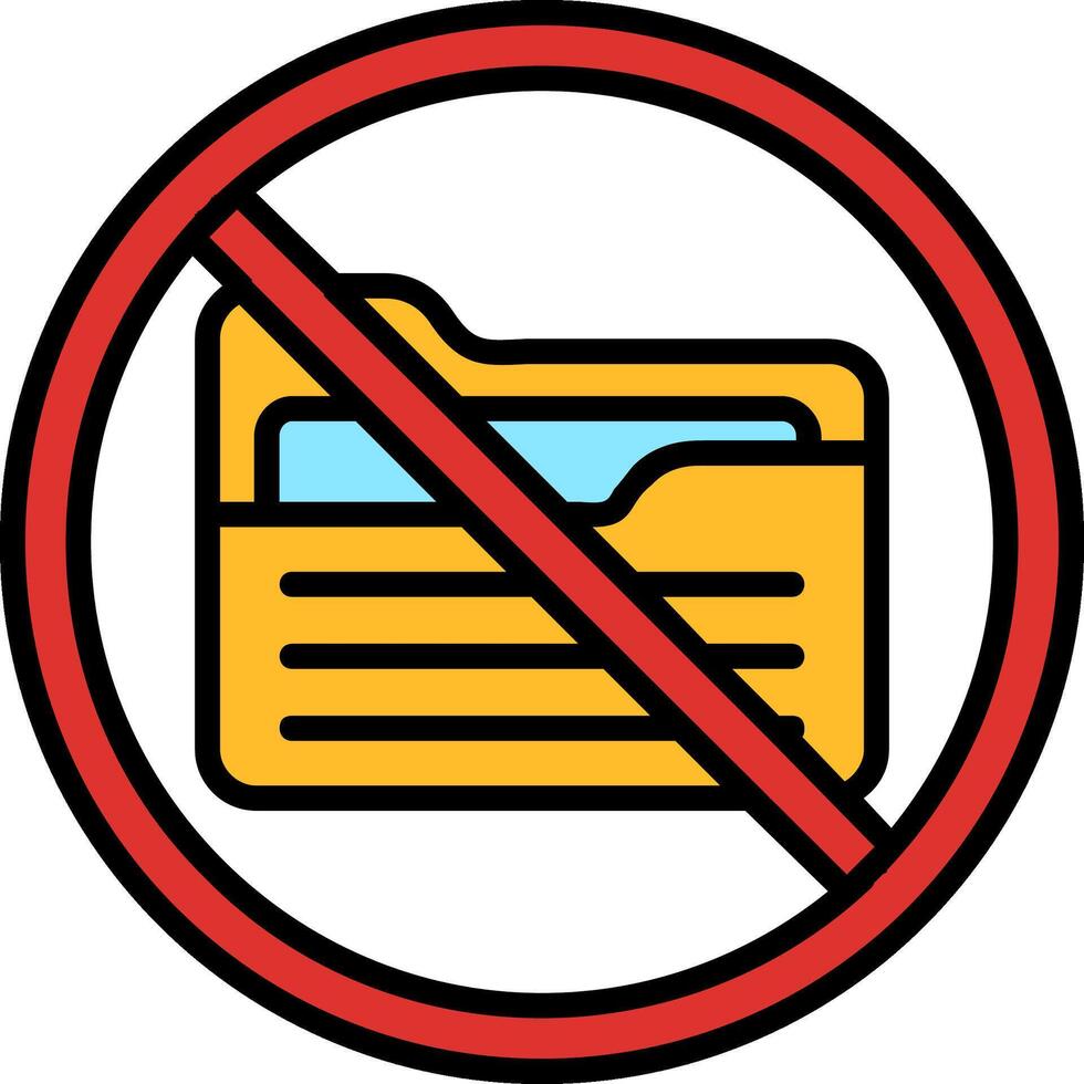 Prohibited Sign Line Filled Icon vector