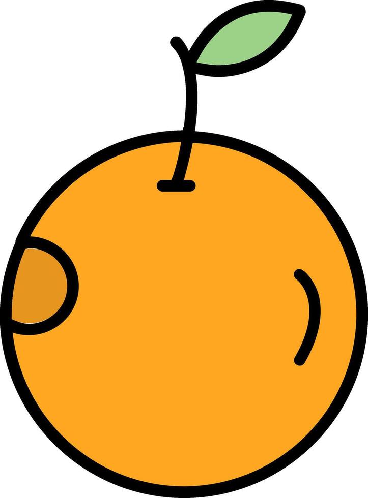 Orange Line Filled Icon vector