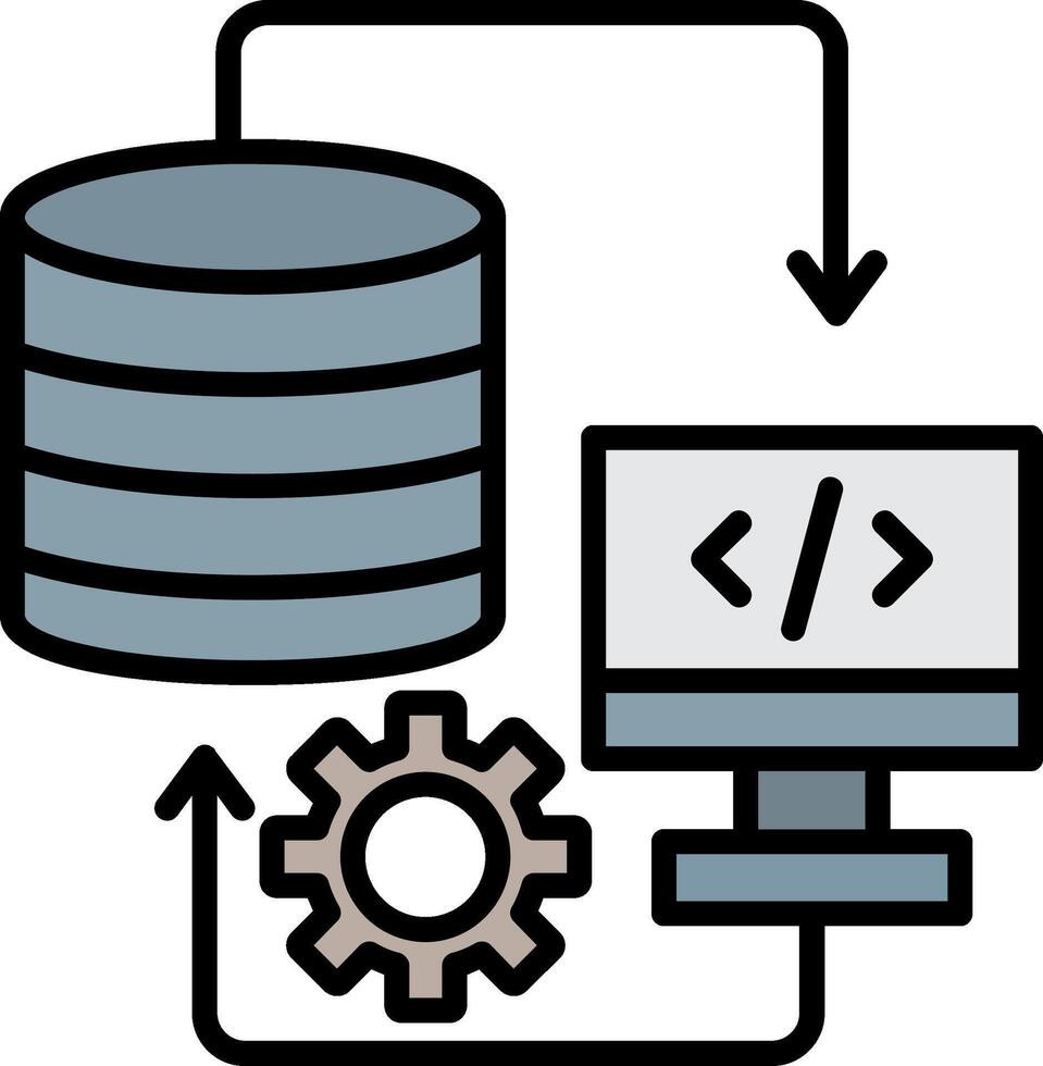 Data Storage Line Filled Icon vector