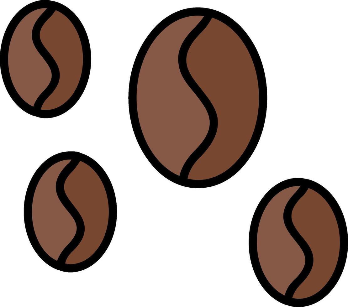Coffee beans Line Filled Icon vector