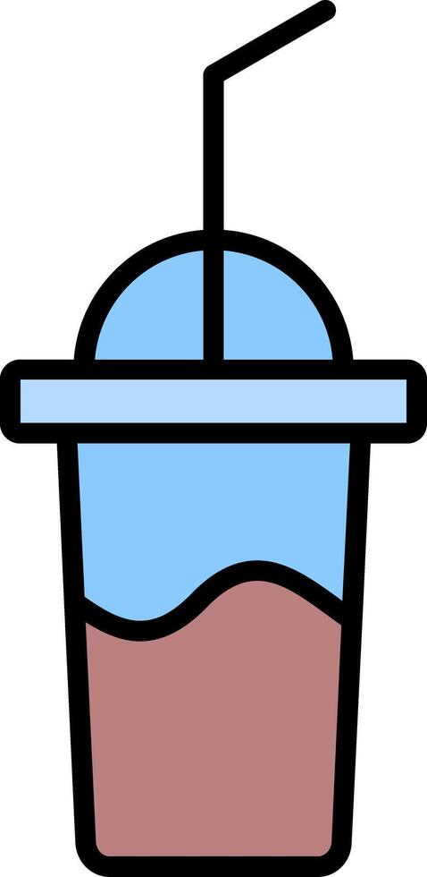 Milkshake Line Filled Icon vector