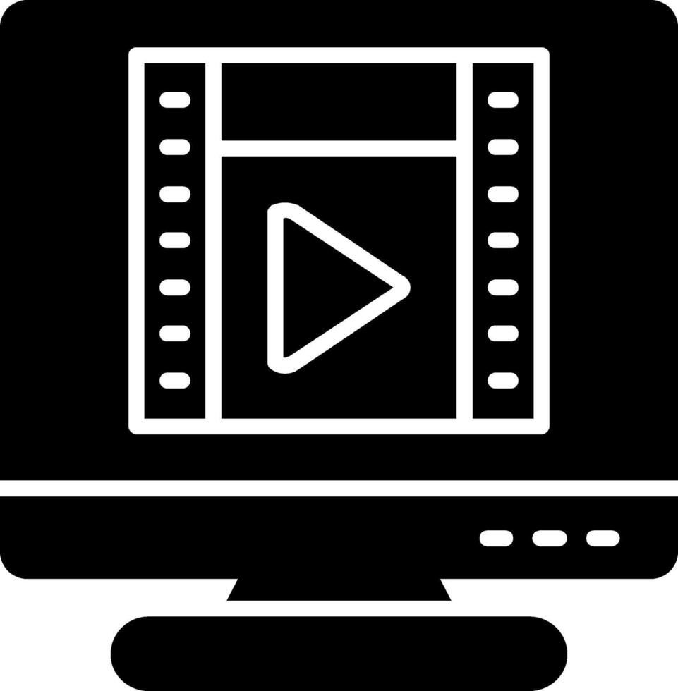 Desktop Computer Glyph Icon vector