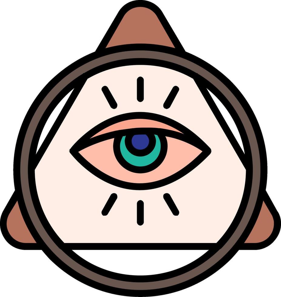 ojo de providencia línea lleno icono vector