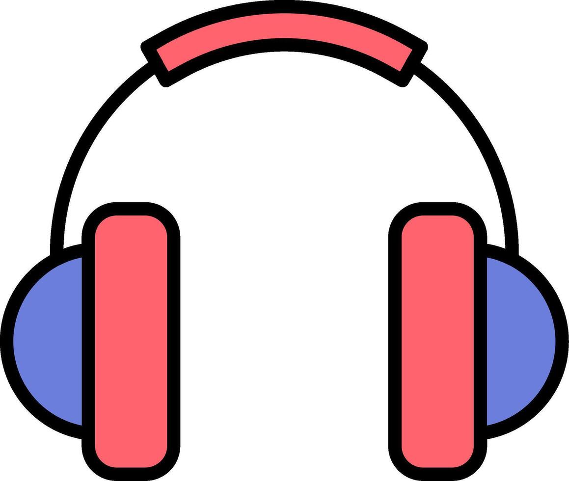 Headphone Line Filled Icon vector