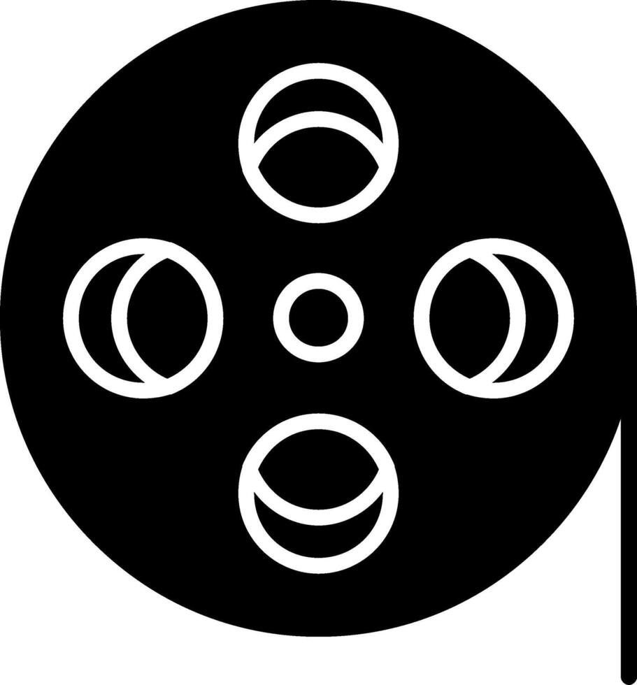 Film Reel Glyph Icon vector