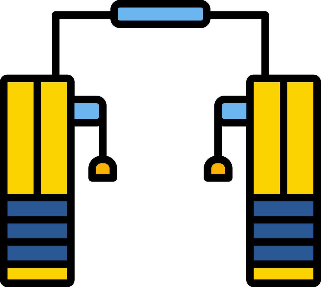 Cable Crossover Line Filled Icon vector