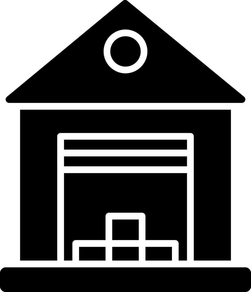 Warehouse Glyph Icon vector