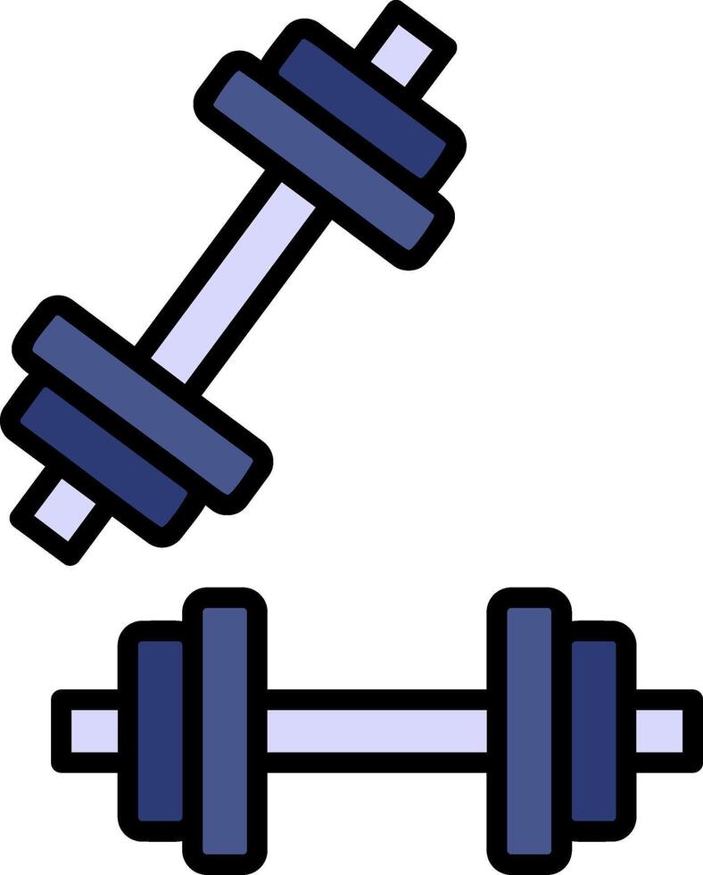 Dumbell Line Filled Icon vector