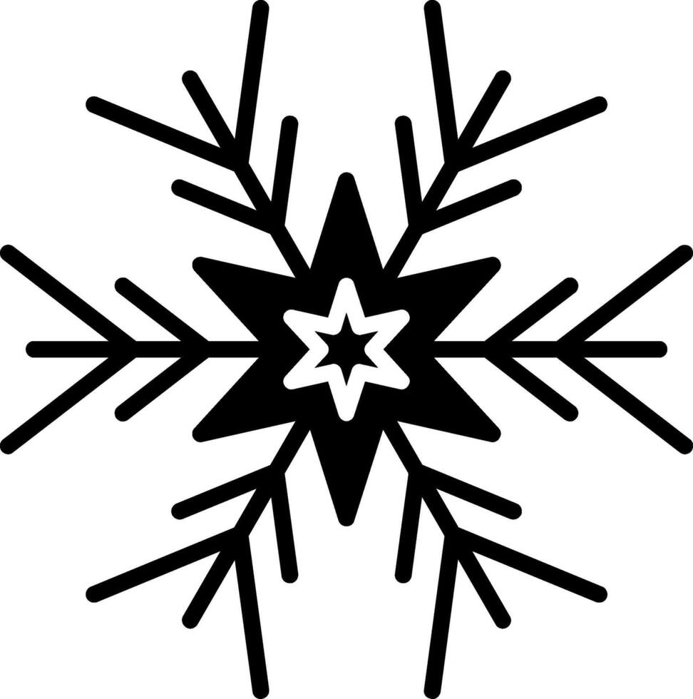 icono de glifo de copo de nieve vector