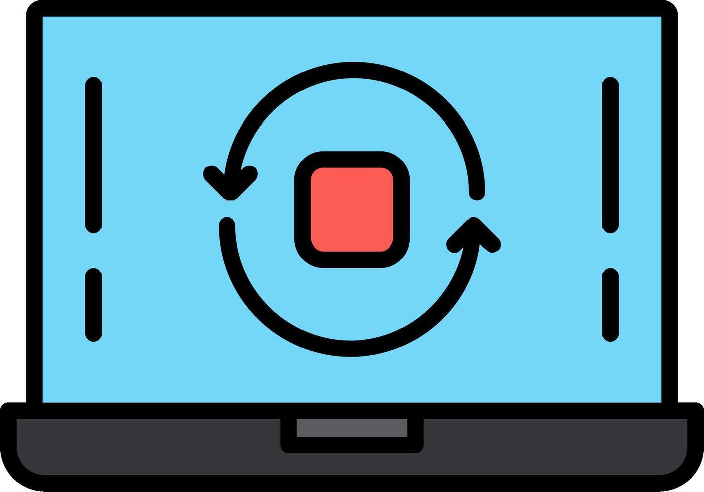 Replay Line Filled Icon vector