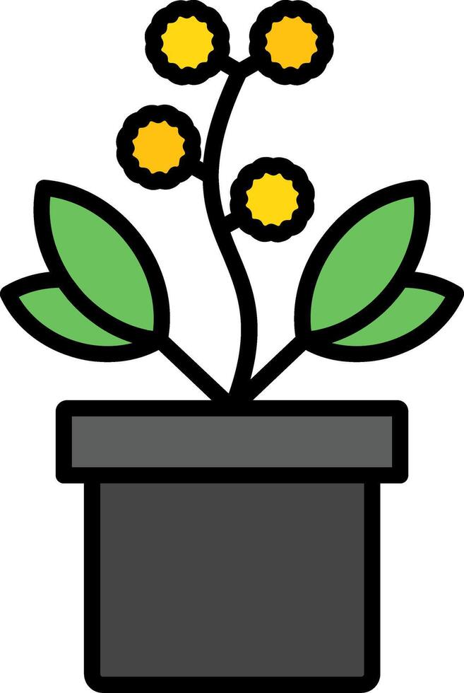 Wattle Line Filled Icon vector