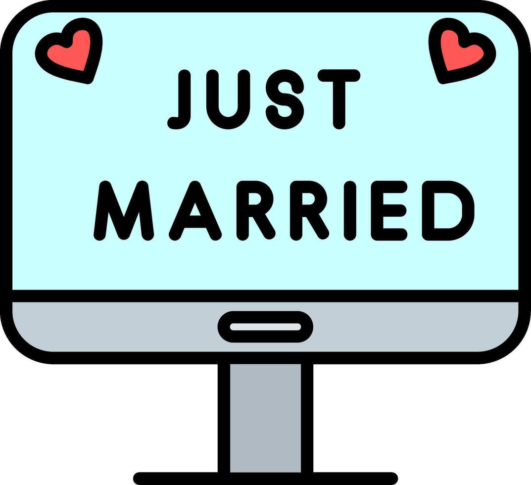 Just Married Line Filled Icon vector