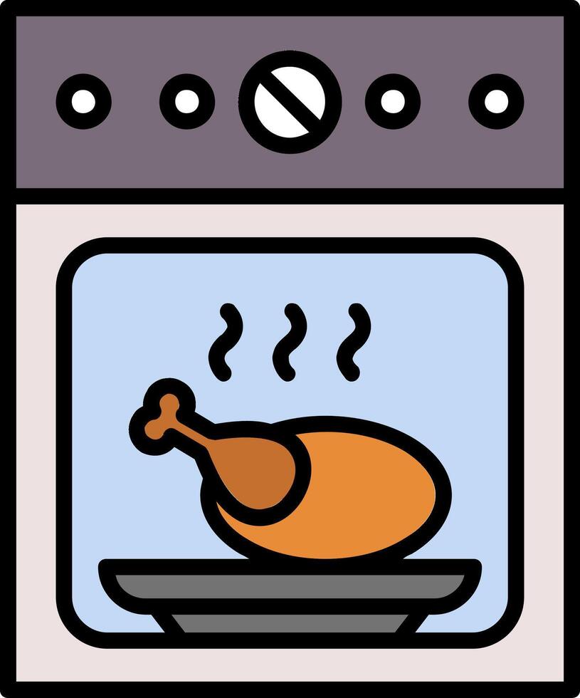 Oven Line Filled Icon vector
